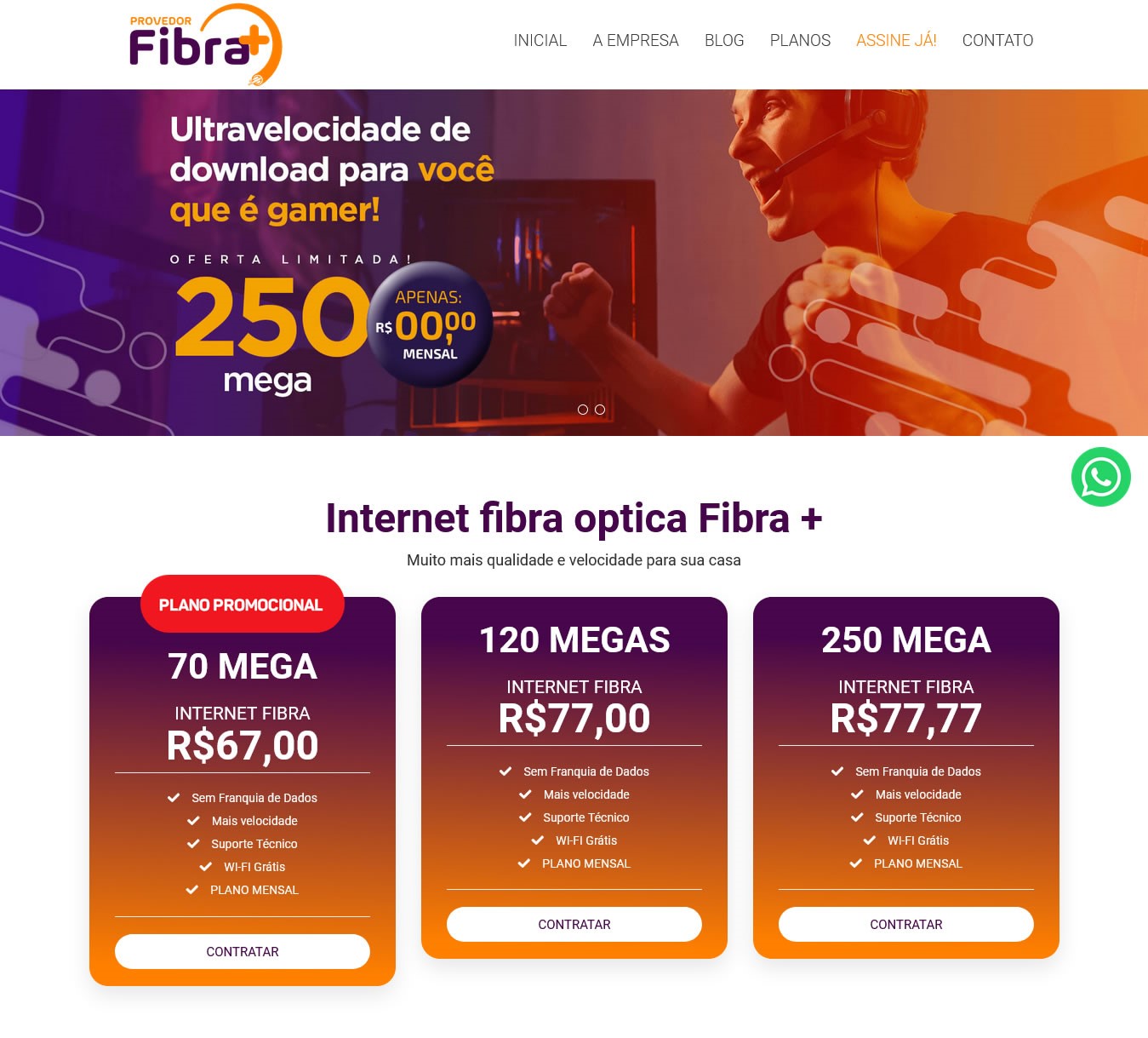 SITE PROVEDOR DE INTERNET